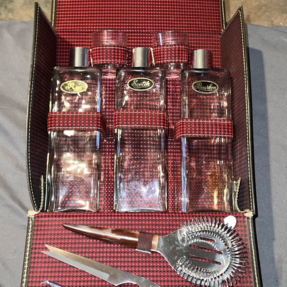 Red and Black Barware Set